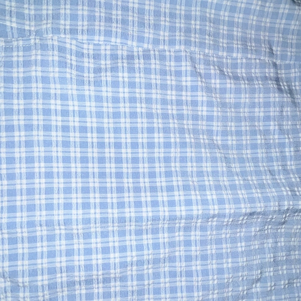 Blue Plaid Slit Skirt